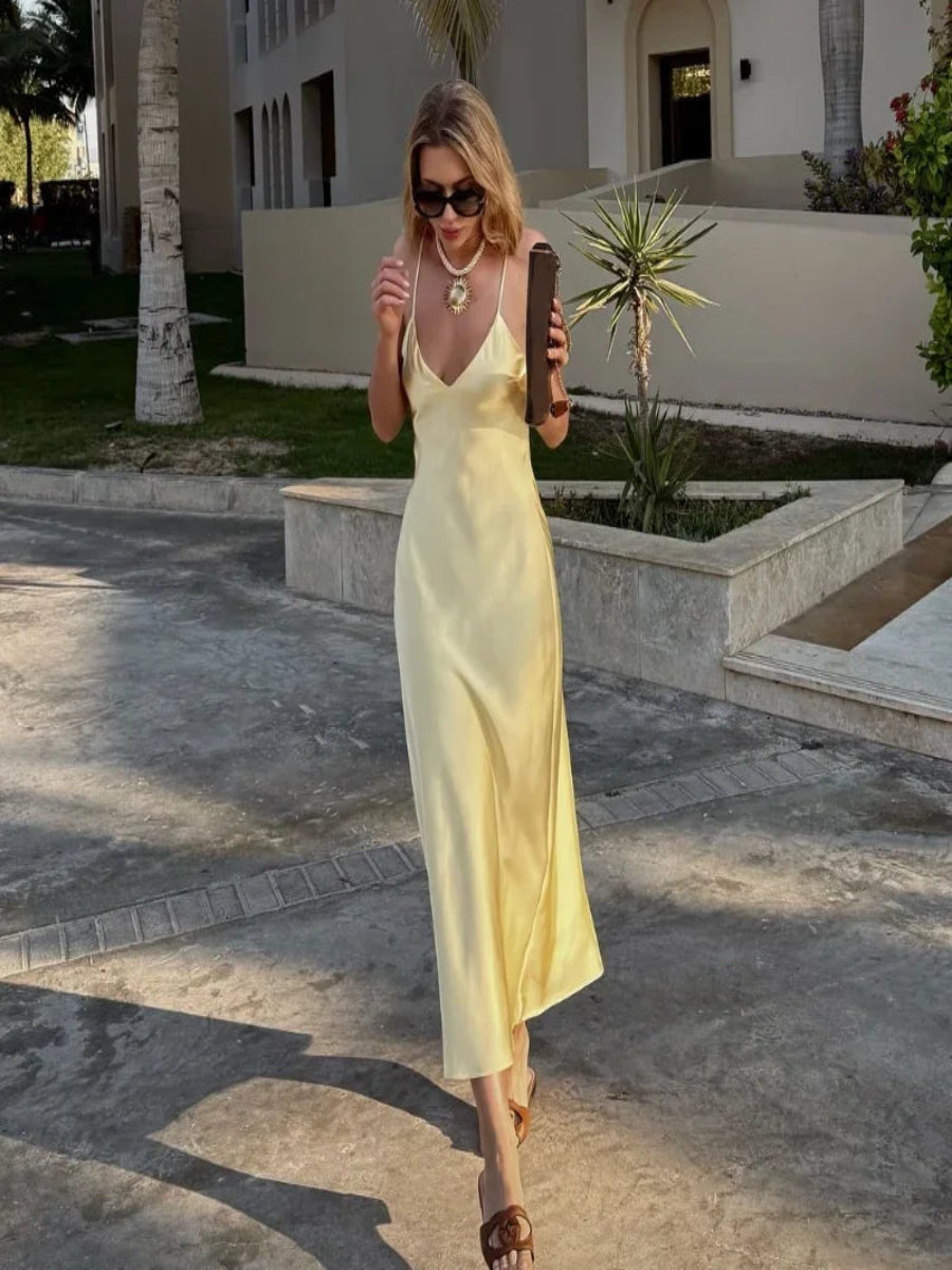 Zerelle Satin Maxi Dress