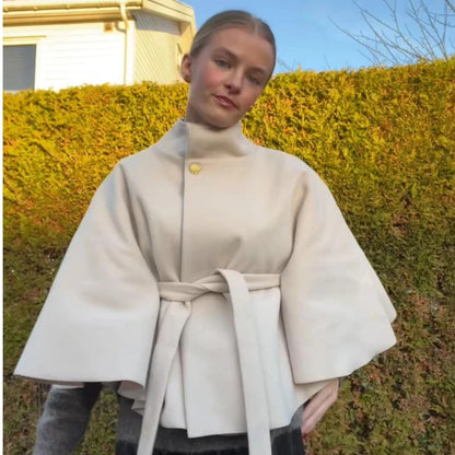 Coralie Wool Poncho Coat