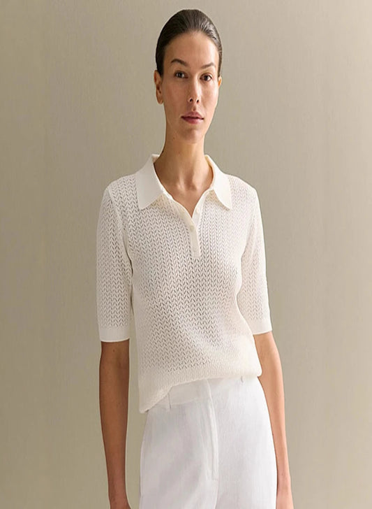 Léonie Knitted Polo Tee