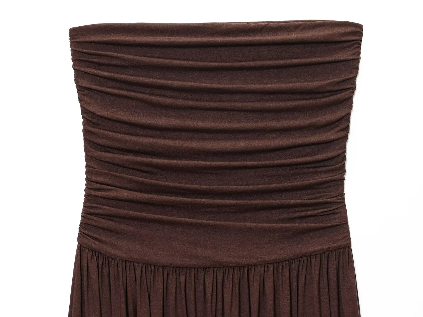 Solvaine Strapless Pleated Dress