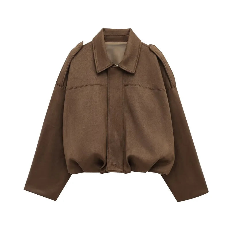 Sienna Faux Suede Bomber Jacket