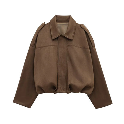 Sienna Faux Suede Bomber Jacket