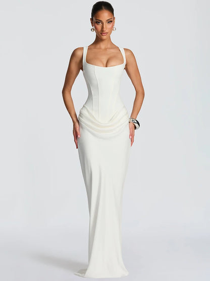 Aurienne Ruched Evening Dress