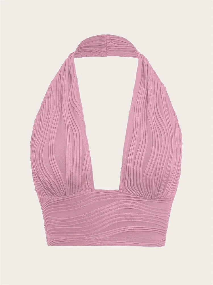 Blanche Halter Crop Top