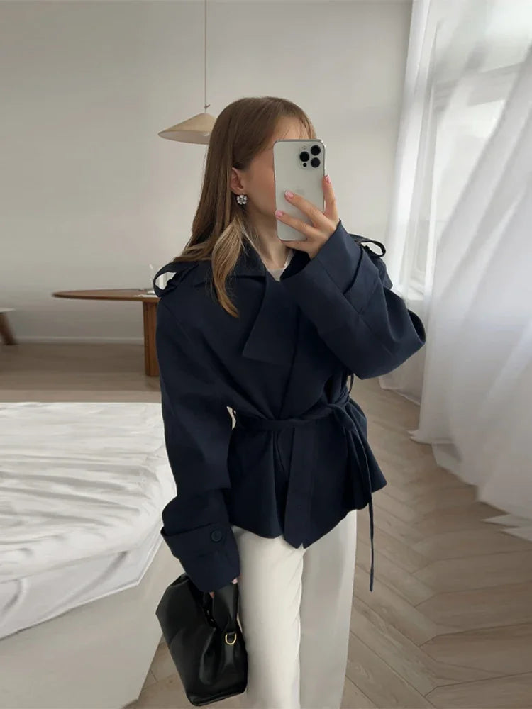 Belvaire Belted Cropped Windbreaker