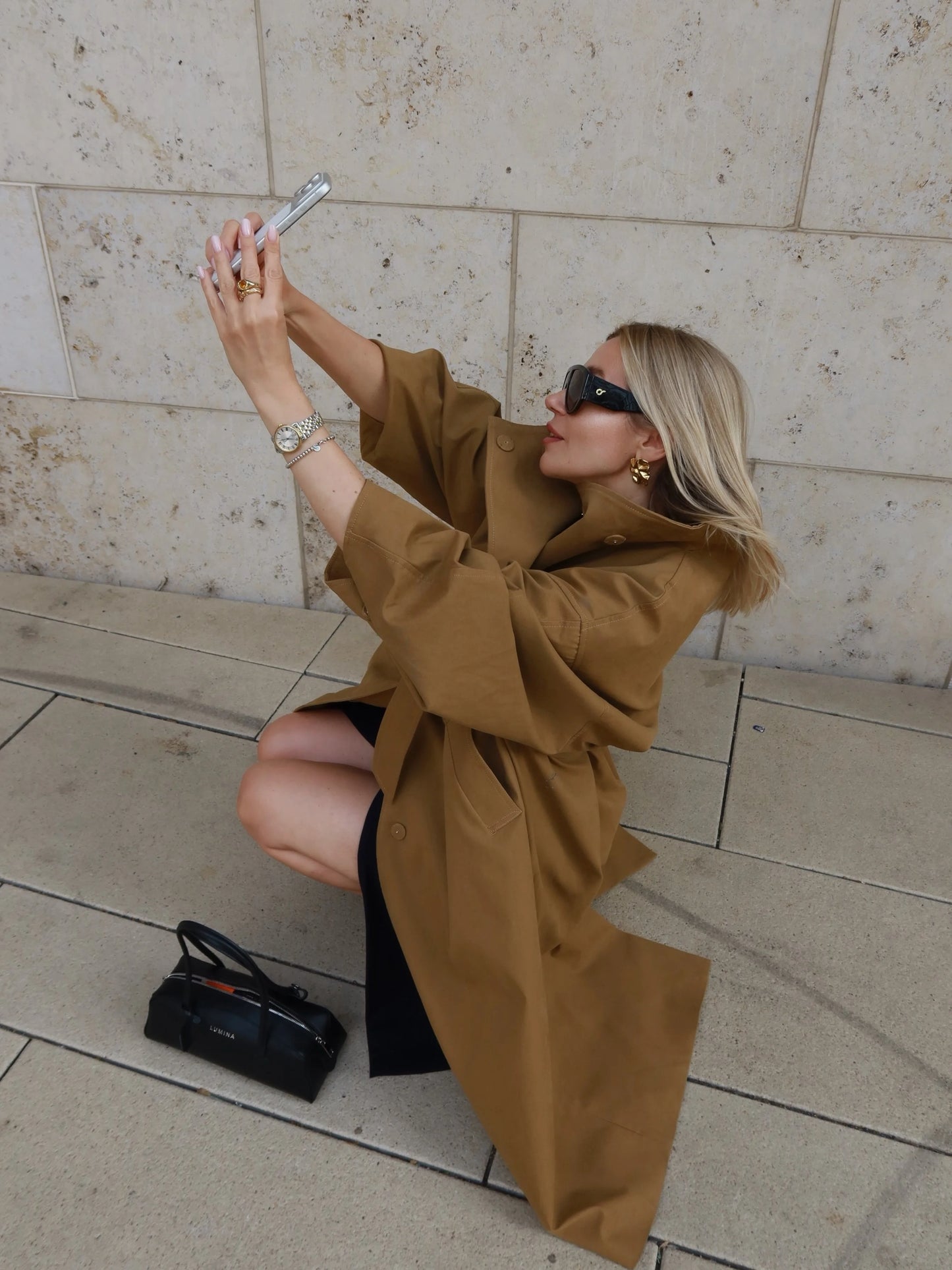 Margot Lace Up Trench Coat
