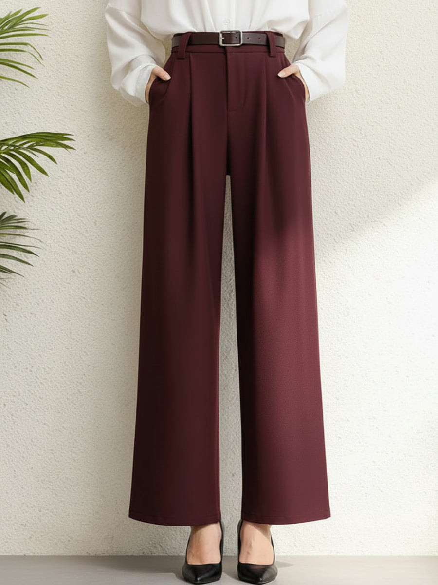 Bourgogne Wide Leg Suit Trousers