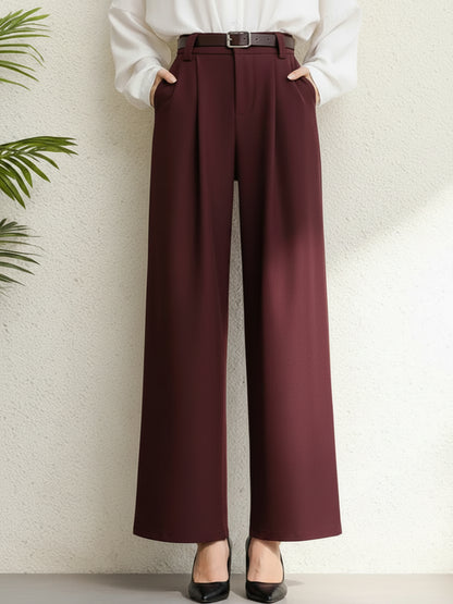Bourgogne Wide Leg Suit Trousers