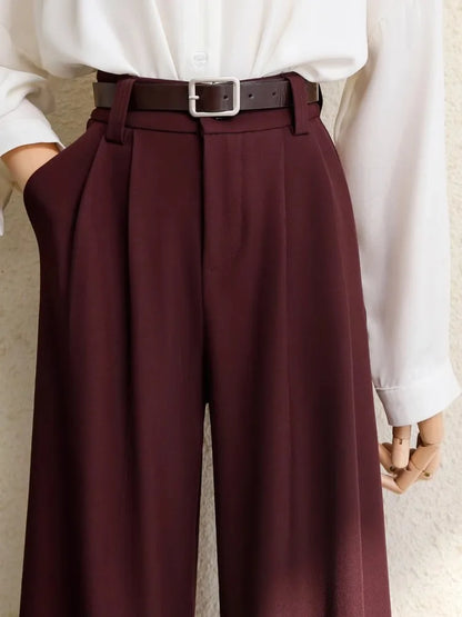 Bourgogne Wide Leg Suit Trousers