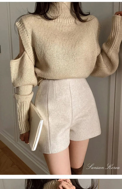 Valmirelle Wool High-Waist Shorts