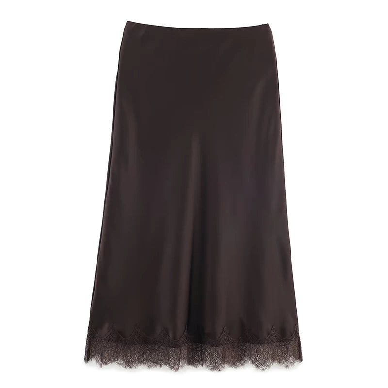 Mirabelle Lace Hem Midi Skirt