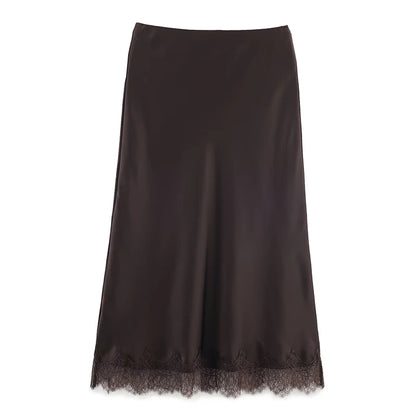 Mirabelle Lace Hem Midi Skirt