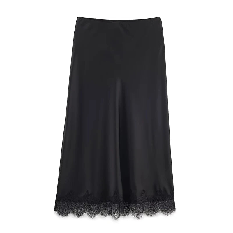 Mirabelle Lace Hem Midi Skirt