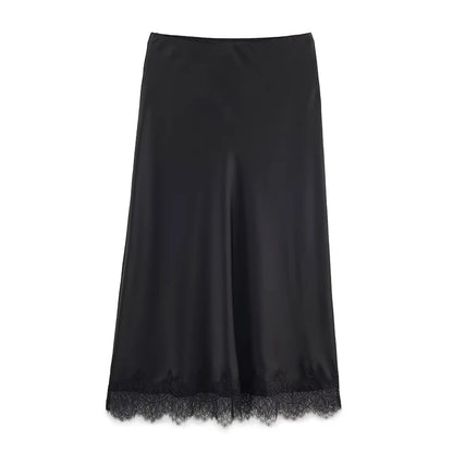 Mirabelle Lace Hem Midi Skirt