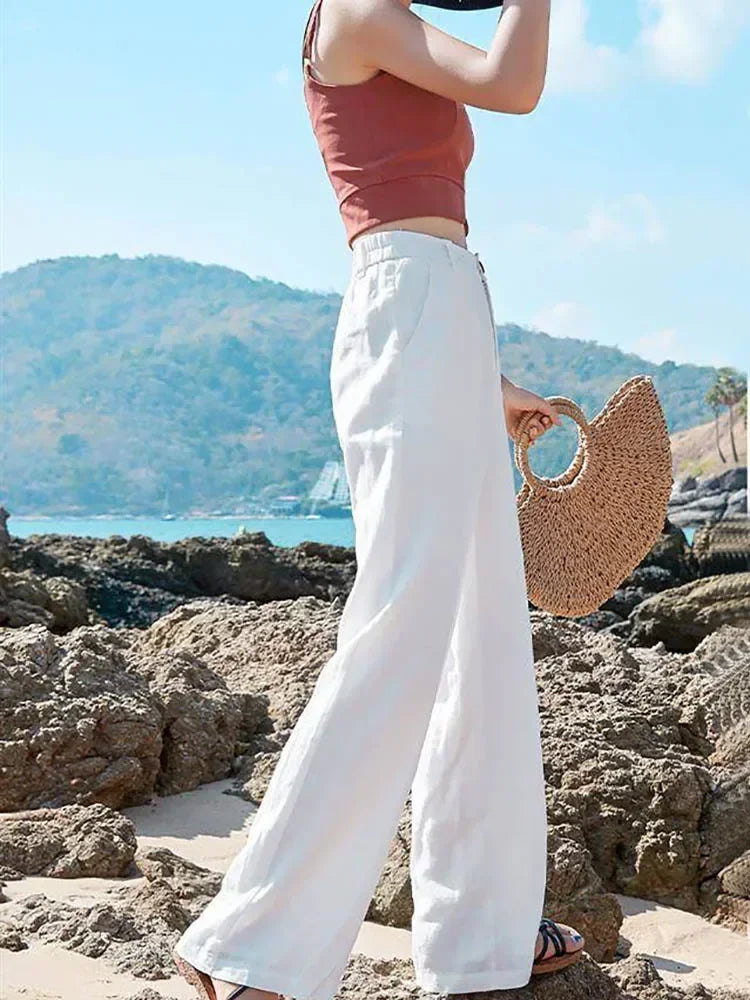 Norvelle Straight Linen Trousers