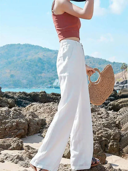 Norvelle Straight Linen Trousers