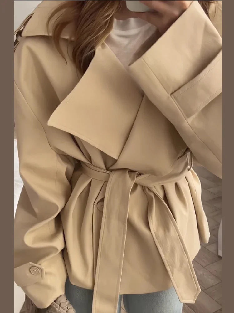 Belvaire Belted Cropped Windbreaker