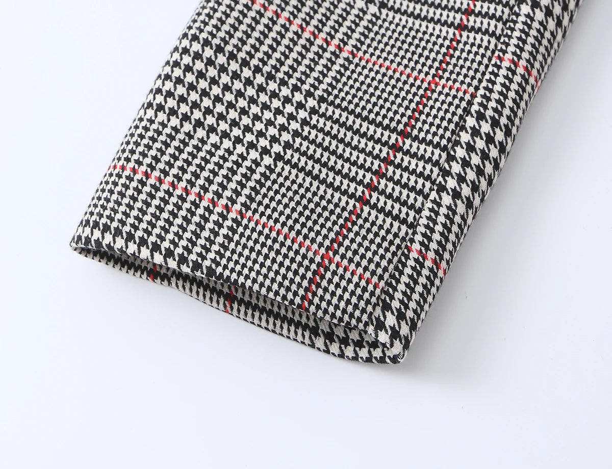 Torino Plaid Stand Collar Slim Blazer