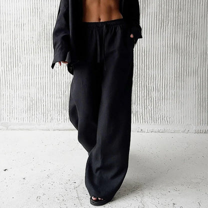Linnea Wide Leg Drawstring Trousers