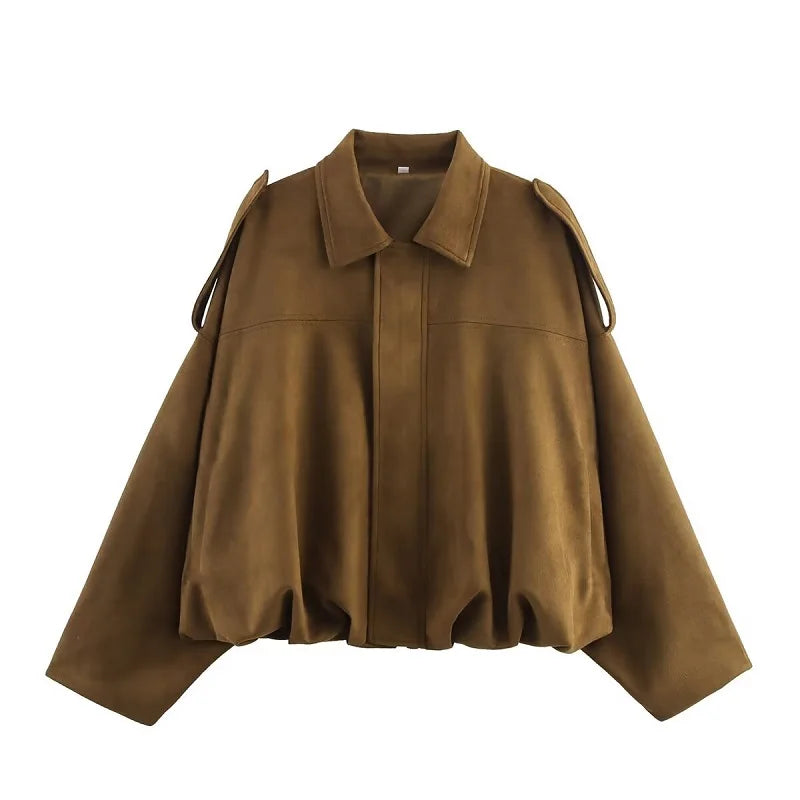 Sienna Faux Suede Bomber Jacket