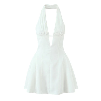Violette Polka Dot Halter Mini Dress