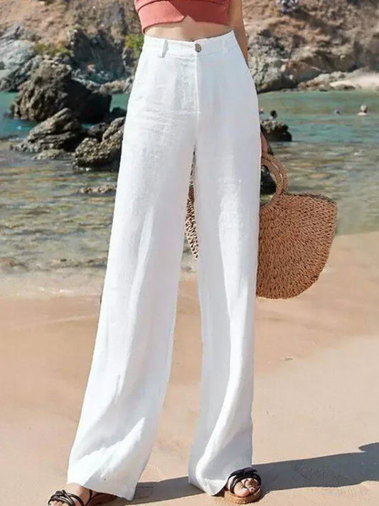 Norvelle Straight Linen Trousers