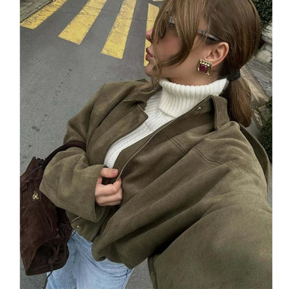 Sienna Faux Suede Bomber Jacket