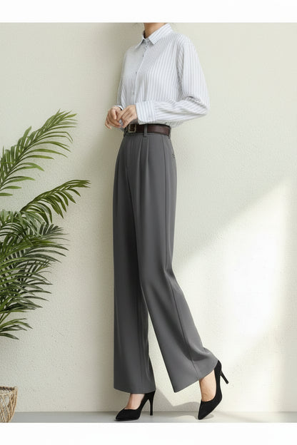Bourgogne Wide Leg Suit Trousers