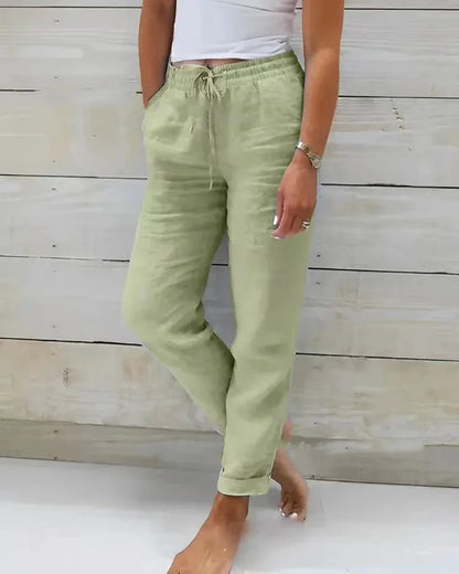 Laurène Linen Pencil Trousers