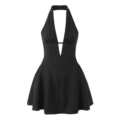 Violette Polka Dot Halter Mini Dress