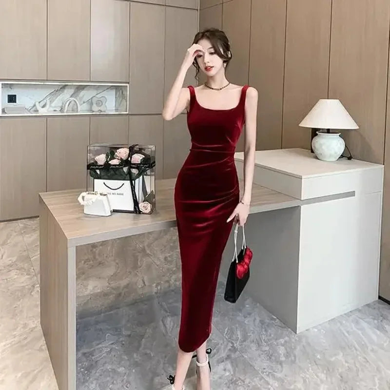 Ivoria Velvet Midi Dress