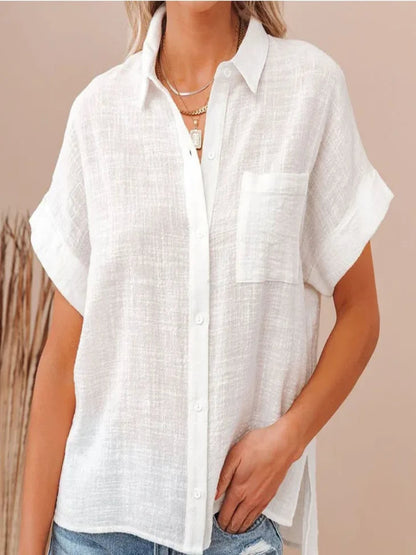 Bastienne Short Sleeve Linen Blouse