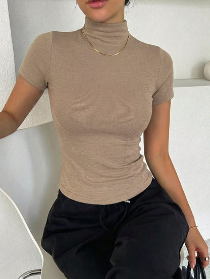Elise Fitted Turtleneck Knit Top