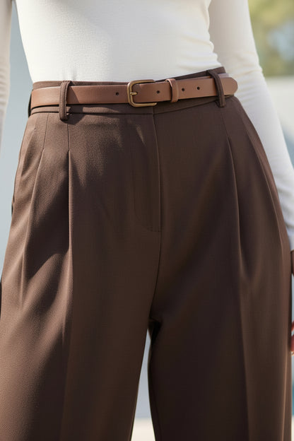 Aveline High Waist Straight Leg Trousers