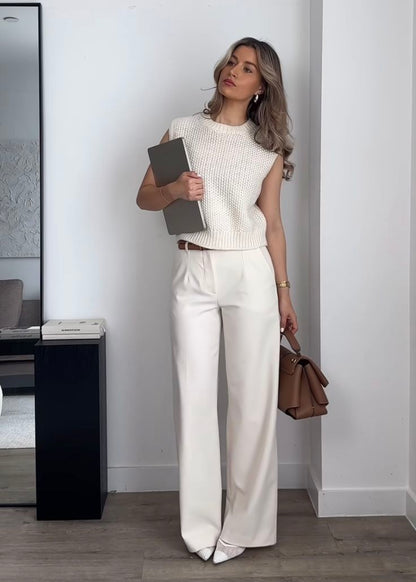 Corinne Slim Knit Sleeveless Top